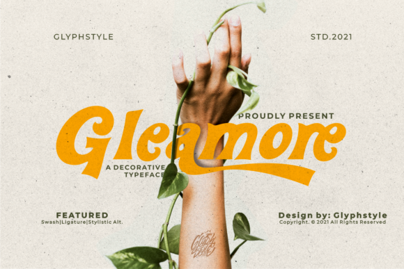 Gleamore: A Bold Display Font for Digital Branding