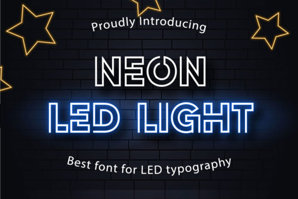 Neon Led Light: A Modern Display Font for Creative Projects